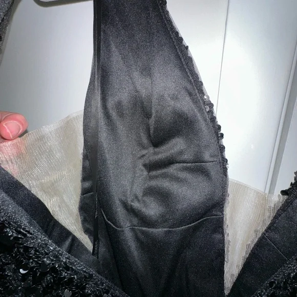 🖤 Sherri Hill 55120 Sequin Short Dress Size 18 Plunge V Open Back Prom Cocktail - Picture 8 of 9